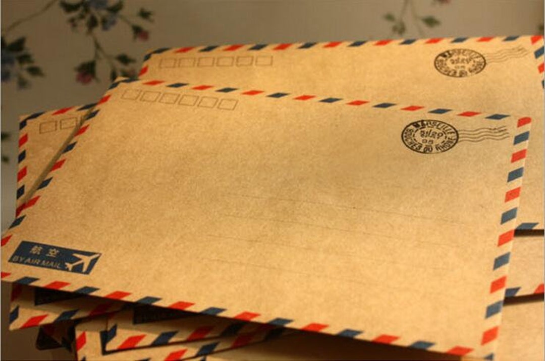 16 Pieces/lot Large Vintage Envelope Postcard Letter Stationery Paper  Airmail Vintage Office Supplies Kraft Envelope 1116. Retro Style 