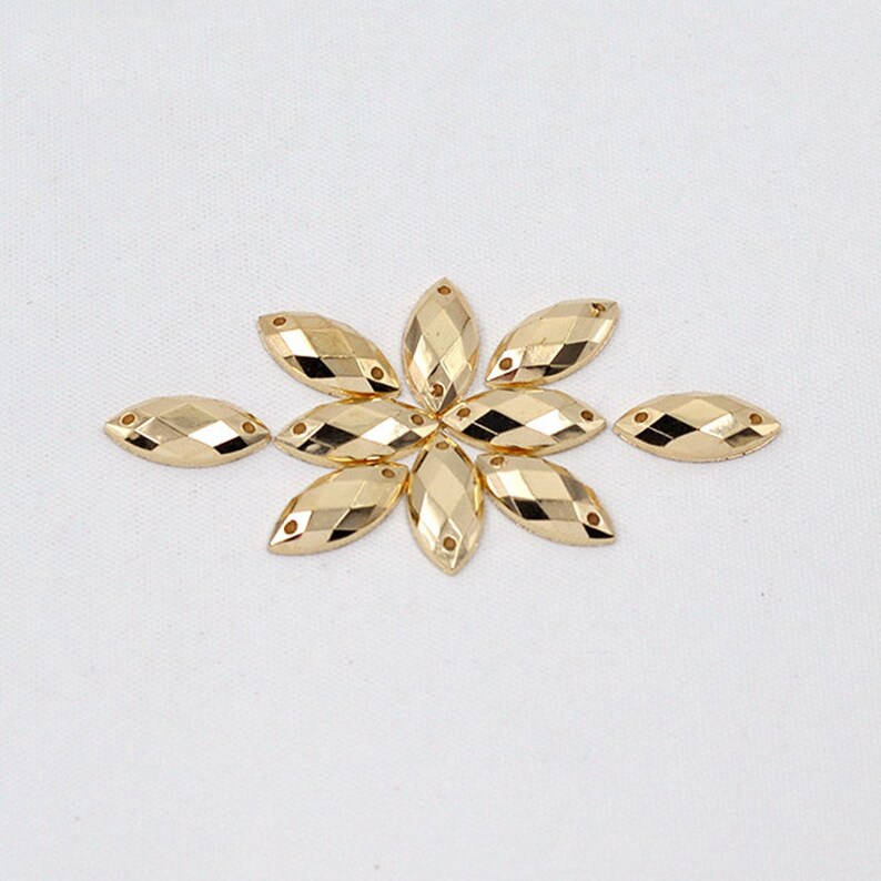 500 Pcs 715mm Sew on Gold Horse Eye Rhinestones Golden Etsy