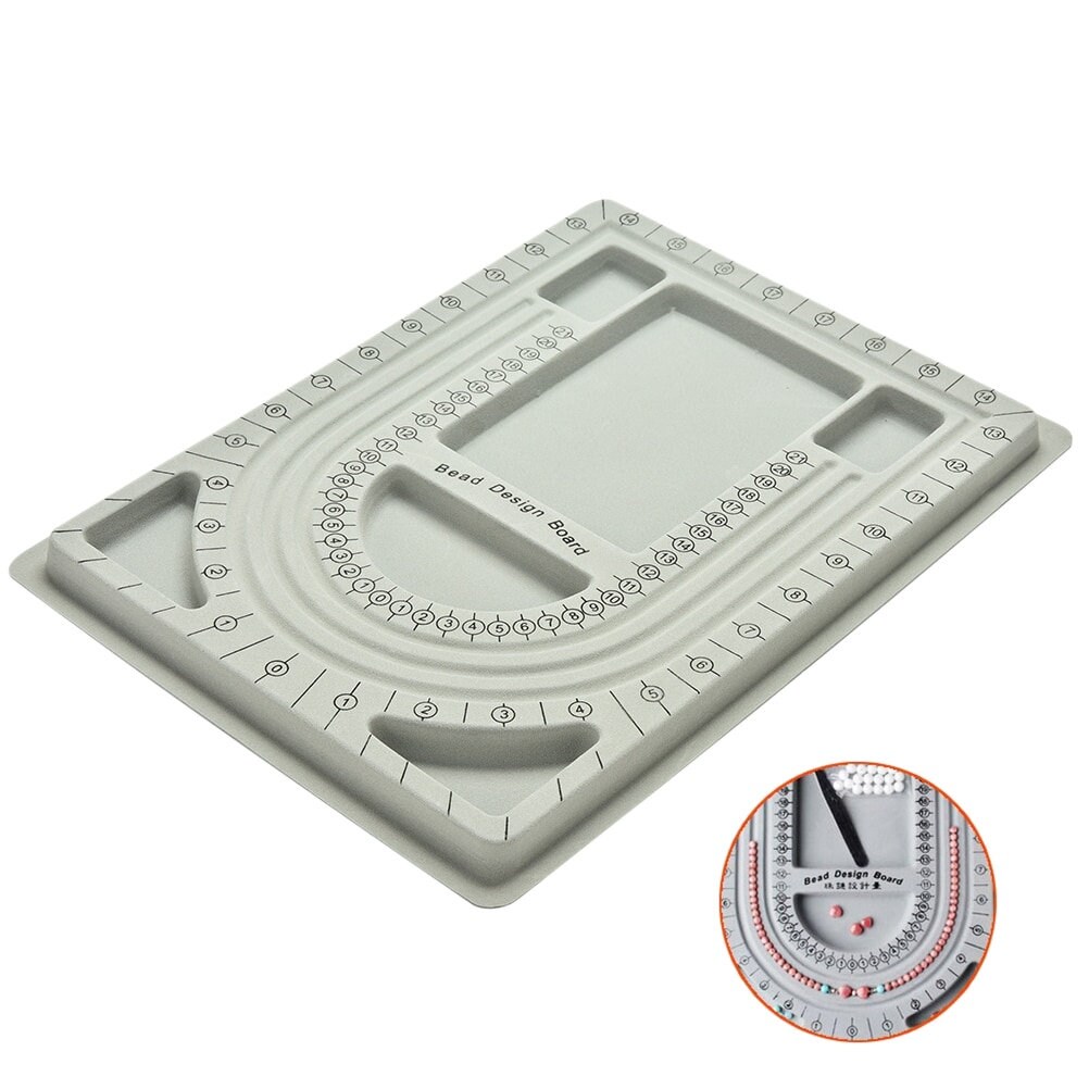4-Piece Bead Design Board Set With Flocked Surface | Jewelry Making Tray For Bracelets, Necklaces & DIY Craft Organizing