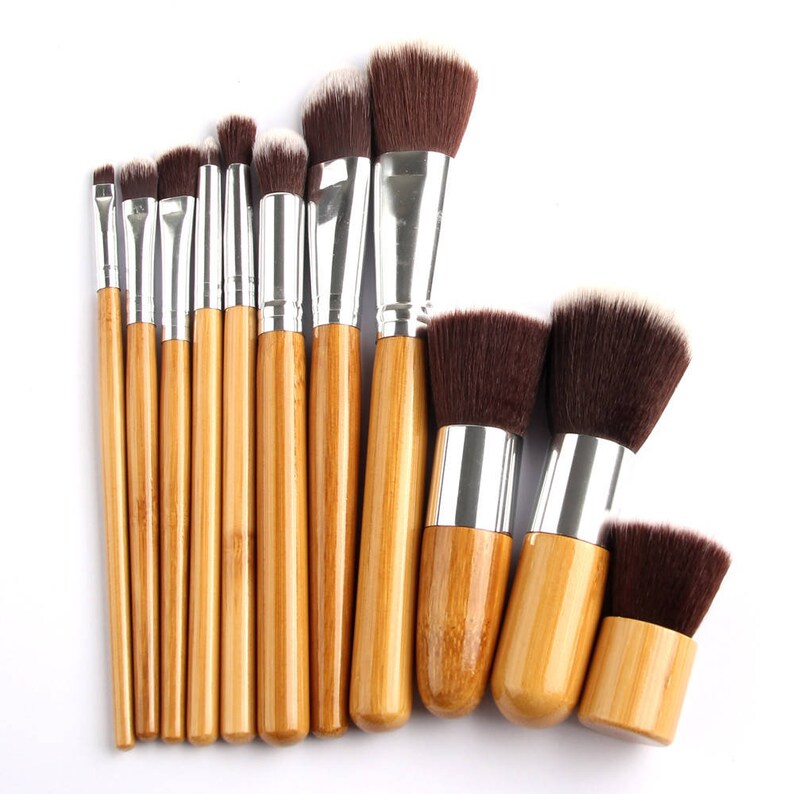 11PCS Professional Bamboo Makeup Brushes Set Eyeshadow Etsy