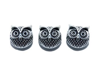10 pcs 10 MM Lot Charms Owl Head Spacers Beads Vintage Silvery Alloy Beads DIY for Jewelry Making Bracelet Accessoires