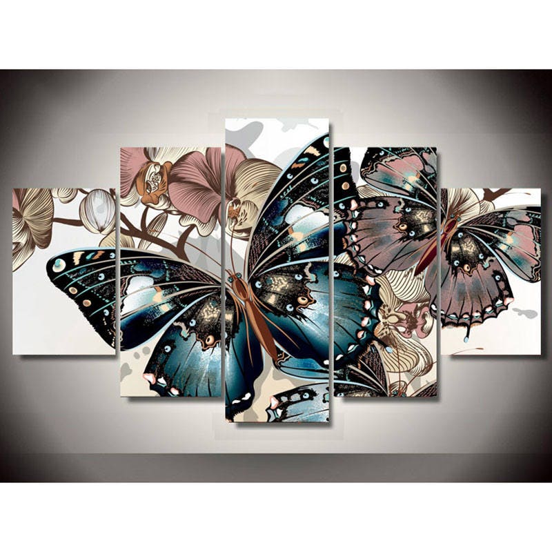 Cheap 5D Diy Diamond Painting Purple Butterfly and Flowers Cross Stitch Set  Full Diamond Embroidery Mosaic Art Picture of Rhinestones Decor Gift