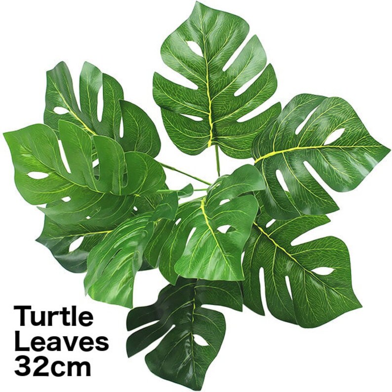 Artificial Plants Green Turtle Leaves Garden Home Decor 1 Etsy