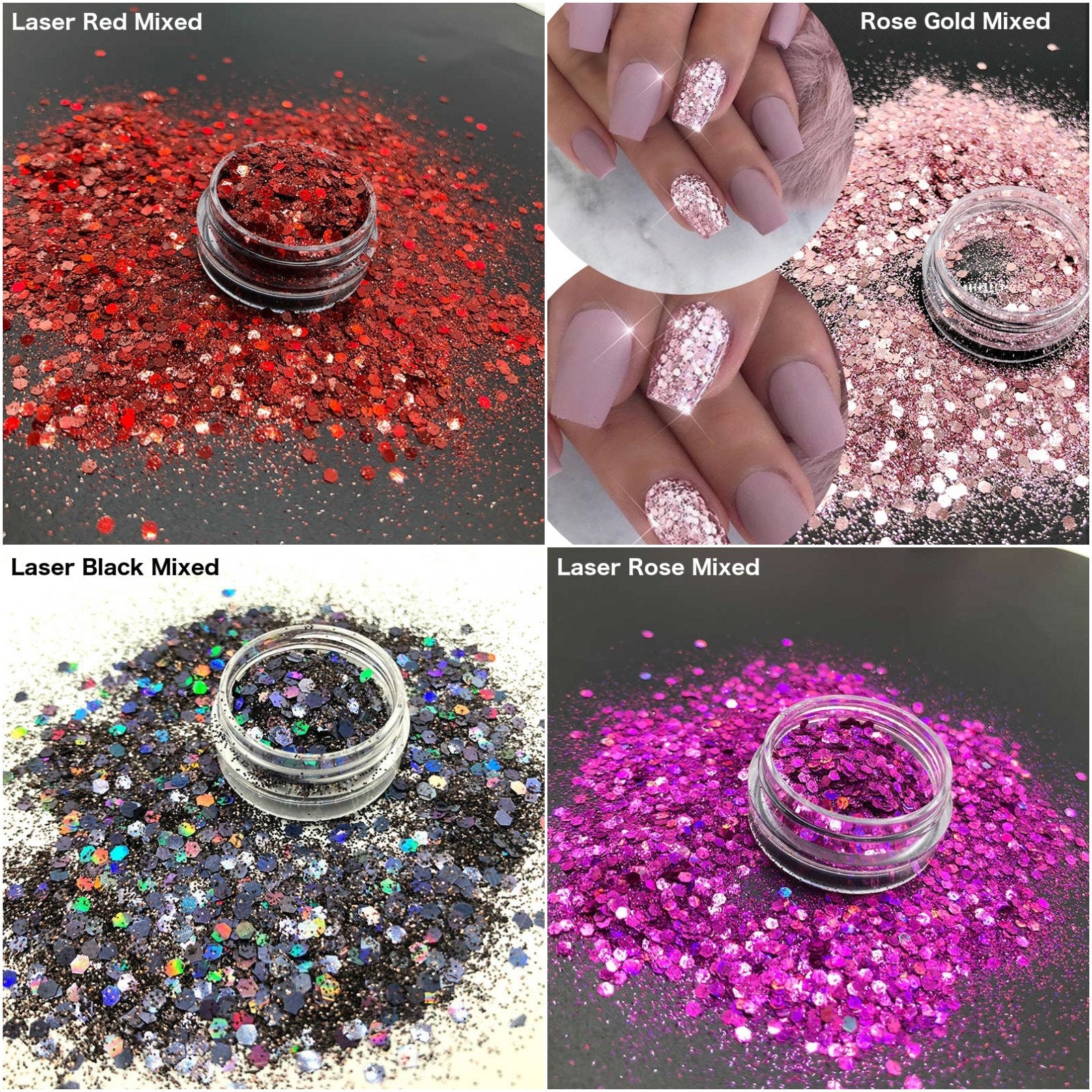 Mixed Fairy Face Body Craft Rose Sequins Manicure Rose Gold