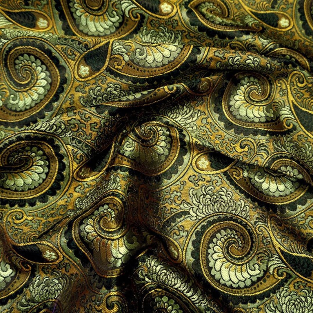 90x100cm Golden Brown Color 3d Jacquard Brocade Fabric for - Etsy