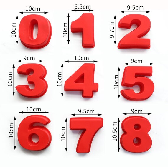 Concrete Number Mould Cement Craft Home Decoration Digital Etsy