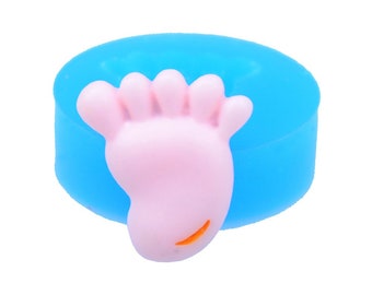 Baby Foot Flexible Silicone Mold 23mm Kawaii Baby Shower Mini Cupcake Topper Mold Fimo Polymer Clay Fondant Mold