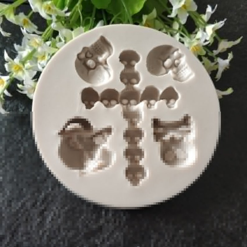 3D Skull Resin Silicone Mold for 2018 Halloween Cake Decorating
