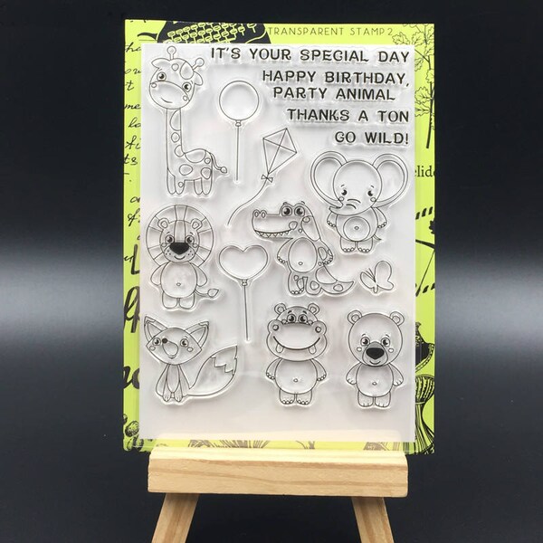 Cute Animals Transparent Clear Silicone Stamp/Seal for DIY Scrapbooking/photo Album Decorative Clear Stamp Sheets