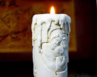 Silicone Mold Candle Molds Catholic Holy Family of Three Handmade Candle Shape Holder Mould Aroma Stone Molds