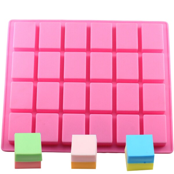 24 Cavity Rectangle Square Cake Silicone Baking Molds Handmade Soap Mold DIY Ice Tray Jelly Cake Candy Chocolate Moulds