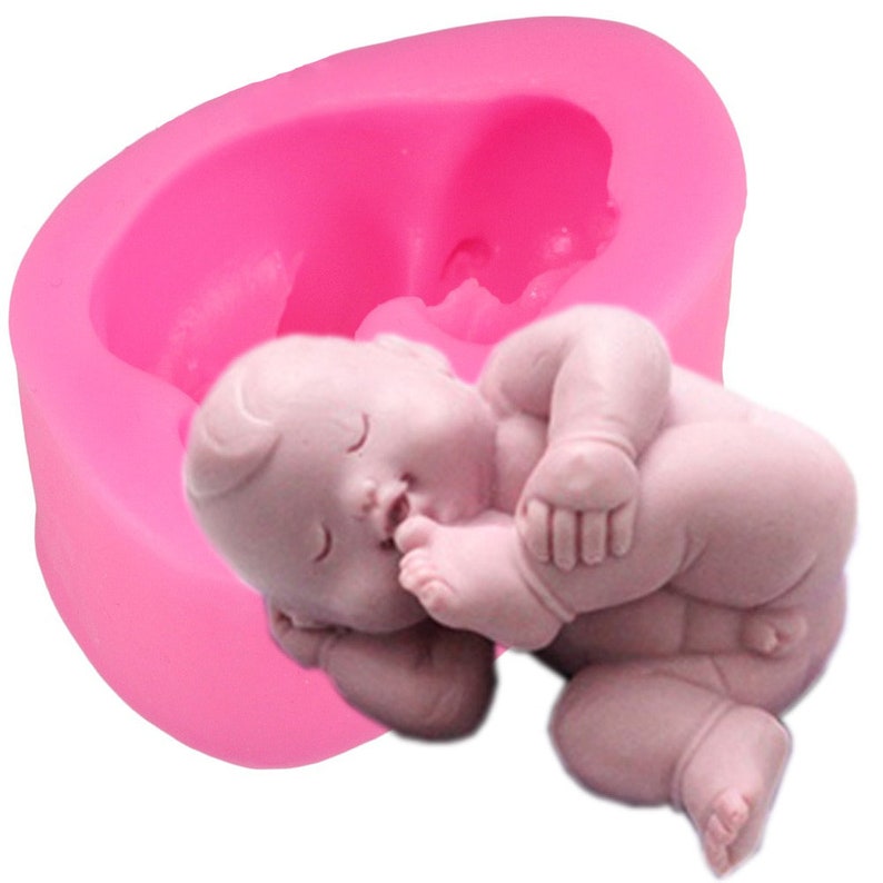 Silicone Sleeping Baby Mold 3D Baby Silicone Mold Fondant Etsy