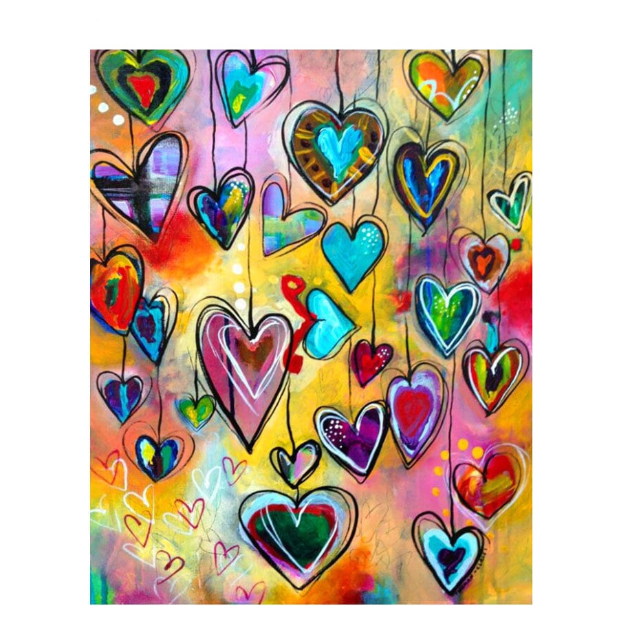 NAIMOER Valentines Diamond Painting Kits Heart for Adults, Love Diamond  Painting Kits Round Full Drill Diamond Art Kits Heart Diamond Picture Arts