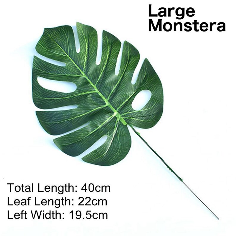 Artificial Monstera Plants Plastic Tropical Palm Tree Leaves Etsy