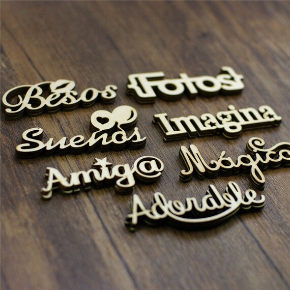 21pcs Lot 7 Model Wood Decorate Spanish Words Letters Etsy