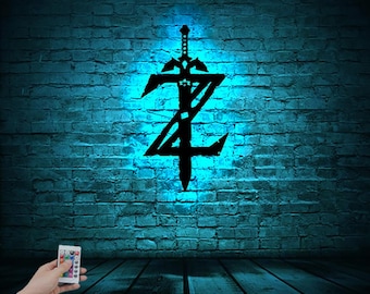 Zelda LED Wood Wall Decor: Gamer Room Sign