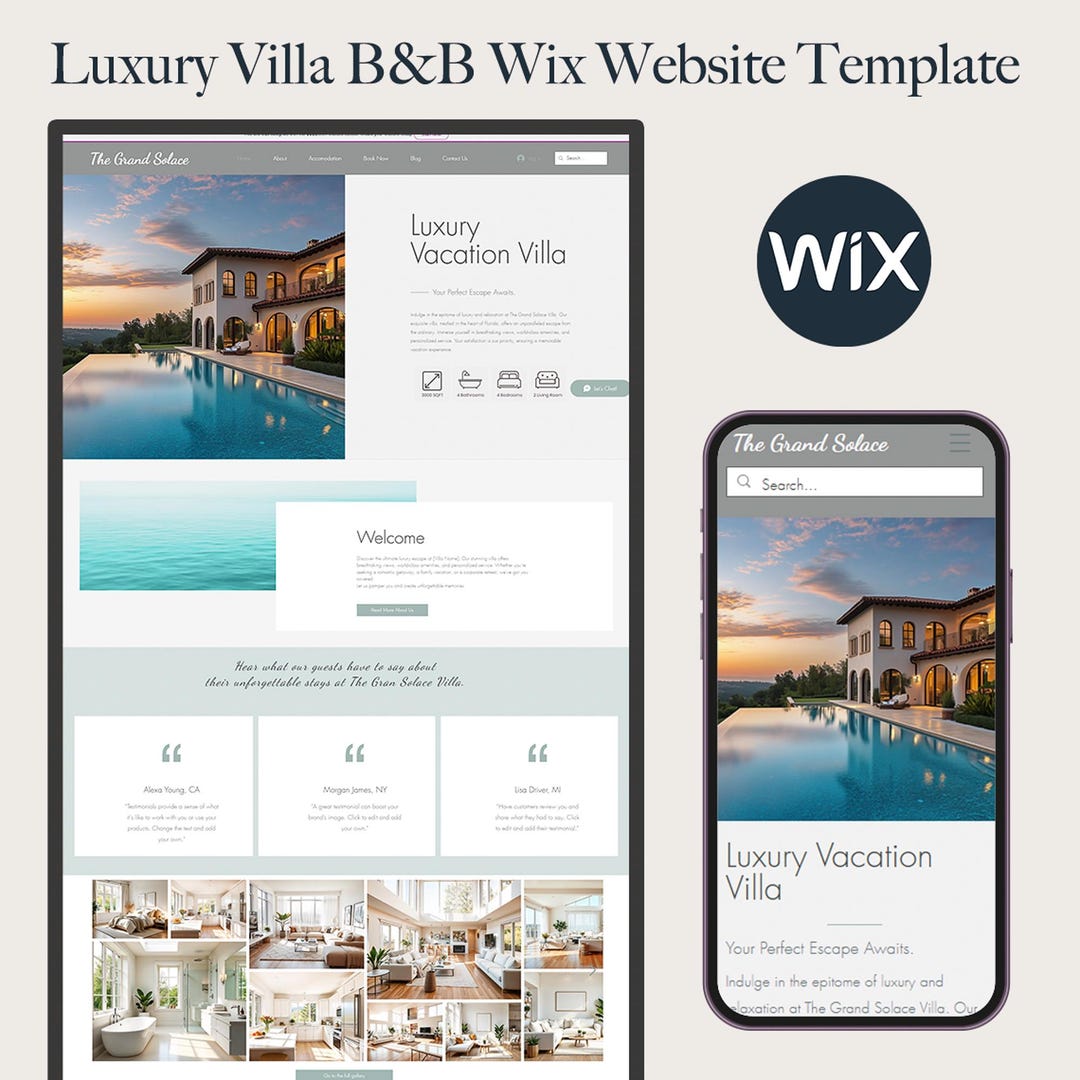 Wix Airbnb Website Template for Vacation Rental Properties Real Estate Wix Airbnb Website Template for Vacation Rental Properties Real Estate