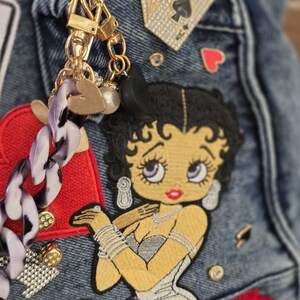 Blue denim tote bag image 4