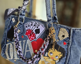 Bolso tote de mezclilla azul
