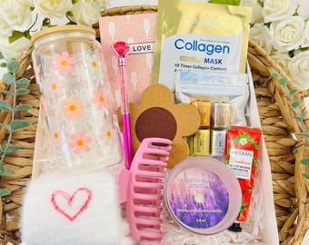 Teacher Appreciation Gift Box: Glass Cup, Candle, Spa Set