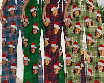 Unique Pajama Pants Photo Print Long Pajama Pants for Women/Mens/grandpa/family party,Custom Family Pjs Bottom Christmas Gift for family