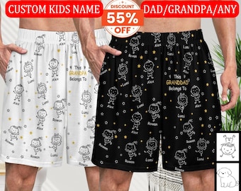 Customizable Pajama Pants - Personalized Sleepwear Shorts With Free Editing Service for man,Dad Grandpa Gift Sleepwear,Birthday Gift for Men