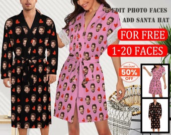 Anpassad spetskantad pyjamas med tryckta foton/Vuxenbrudpresent, pyjamas till par/Festpresenter/Födelsedagspresenter/Bröllopsmantel