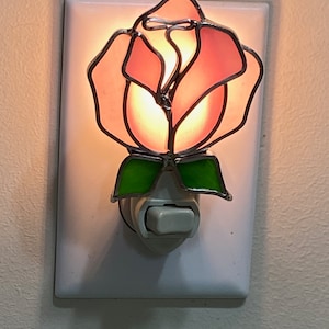 Pink rose night light