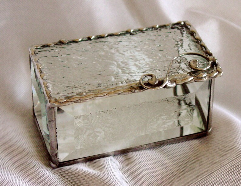 Glass Trinket Box Etsy