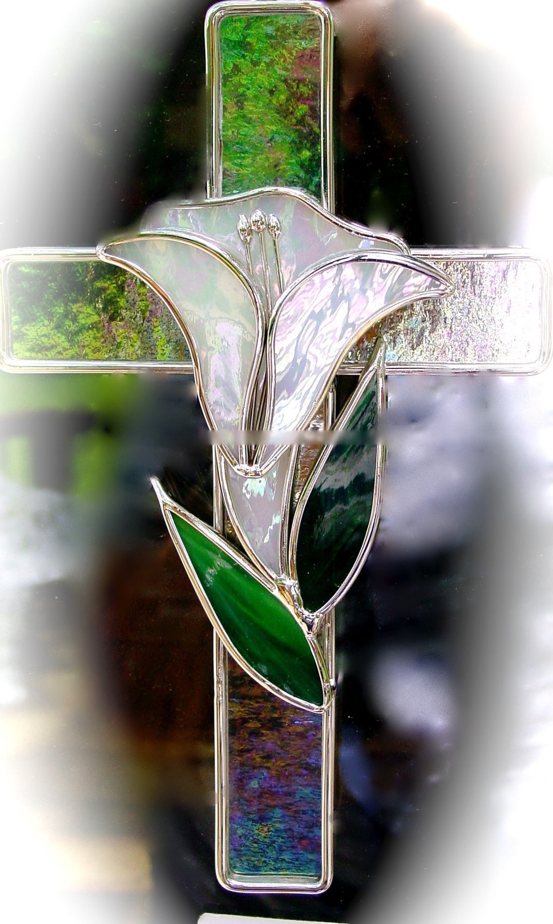 Cross with lily Etsy