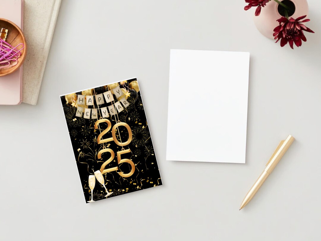 Editable New Year Party Invitation Card Template - Etsy