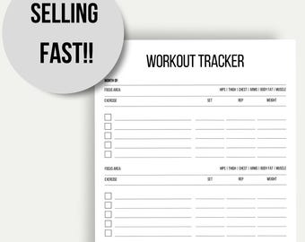 Daily Workout Tracker, Printable Fitness Journal (PDF)