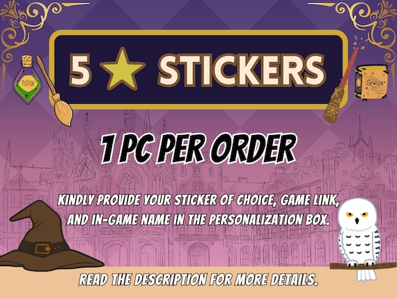 5 star sticker (1 sticker per order) HP Album