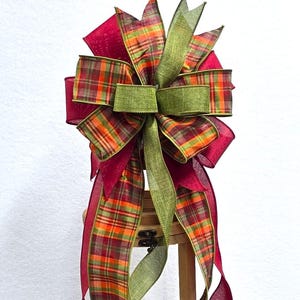 Fall Wreath Bow – Rustic Lantern Accent - Thanksgiving Decor