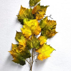 Artificial Maple Leaf Branch – Vibrant Fall Colors, Autumn Faux Foliage Spray - 39"