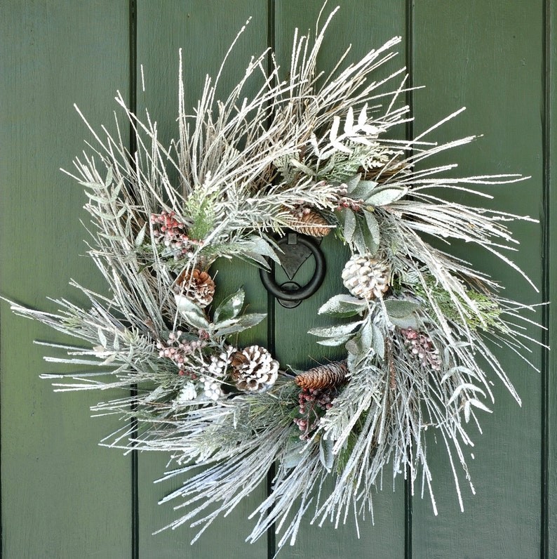 Christmas Wreath Cone and Berry Wreath Christmas Winter Wreath Snowy Pine Winter Winter Whisper After Christmas Wreath Christmas