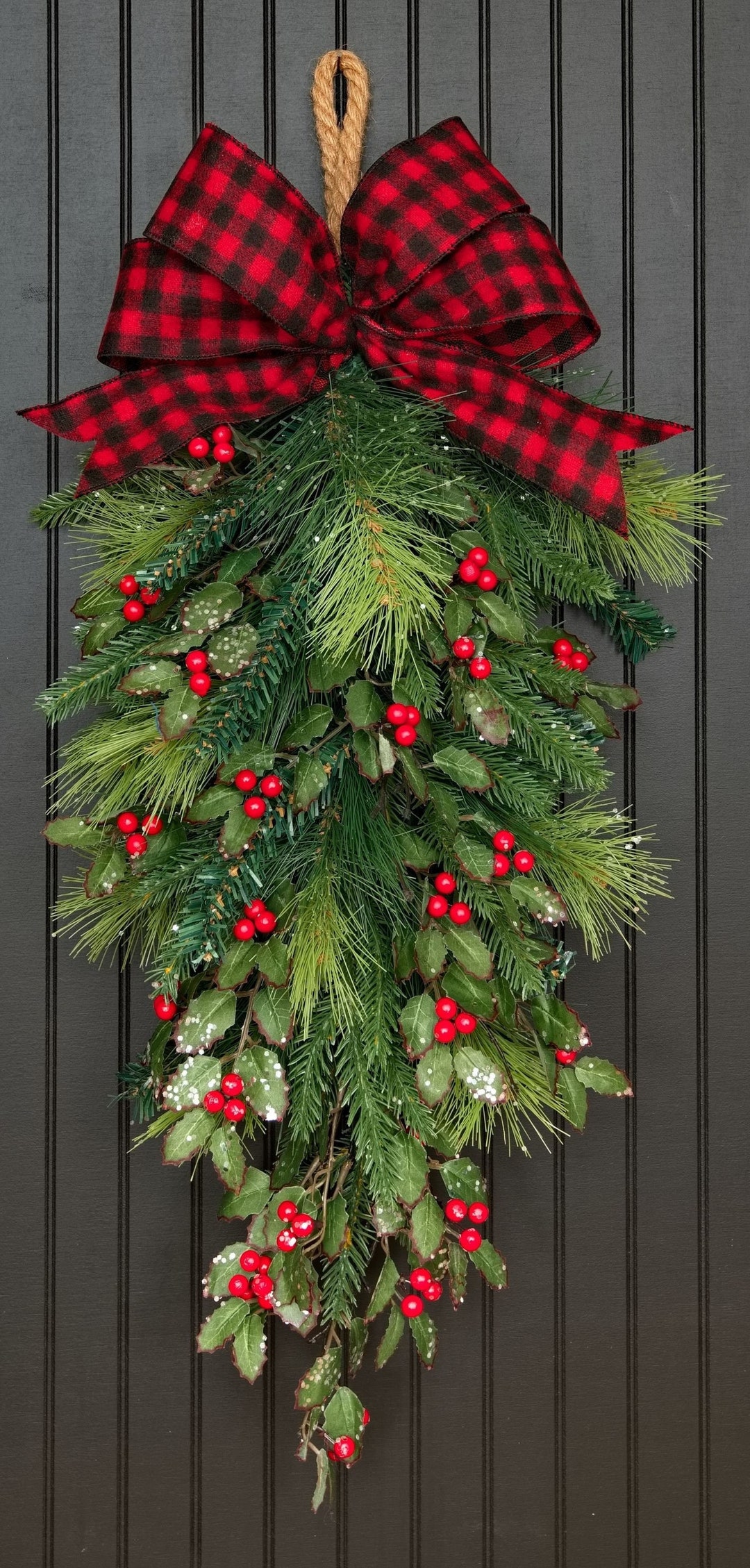 Winter Wreaths for Front Door, Christmas Wreath, Winter Holiday Pine ...