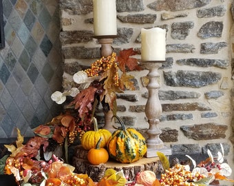 Fall Leaf and Pine Cone Garland, Autumn Garland for Mantle, Fall Staircase Garland, Thanksgiving Table Decor, Fall Wreath, Fall Garland
