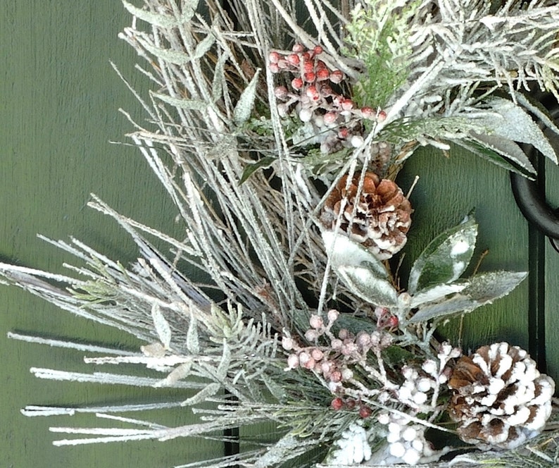 Christmas Wreath Cone and Berry Wreath Christmas Winter Wreath Snowy Pine Winter Winter Whisper After Christmas Wreath Christmas