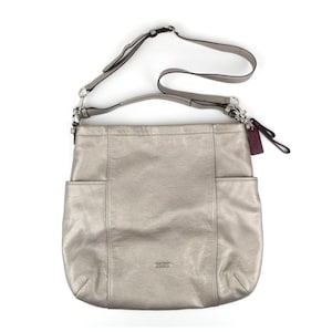 Coach Platinum Leather Hobo Shoulder Bag F31323