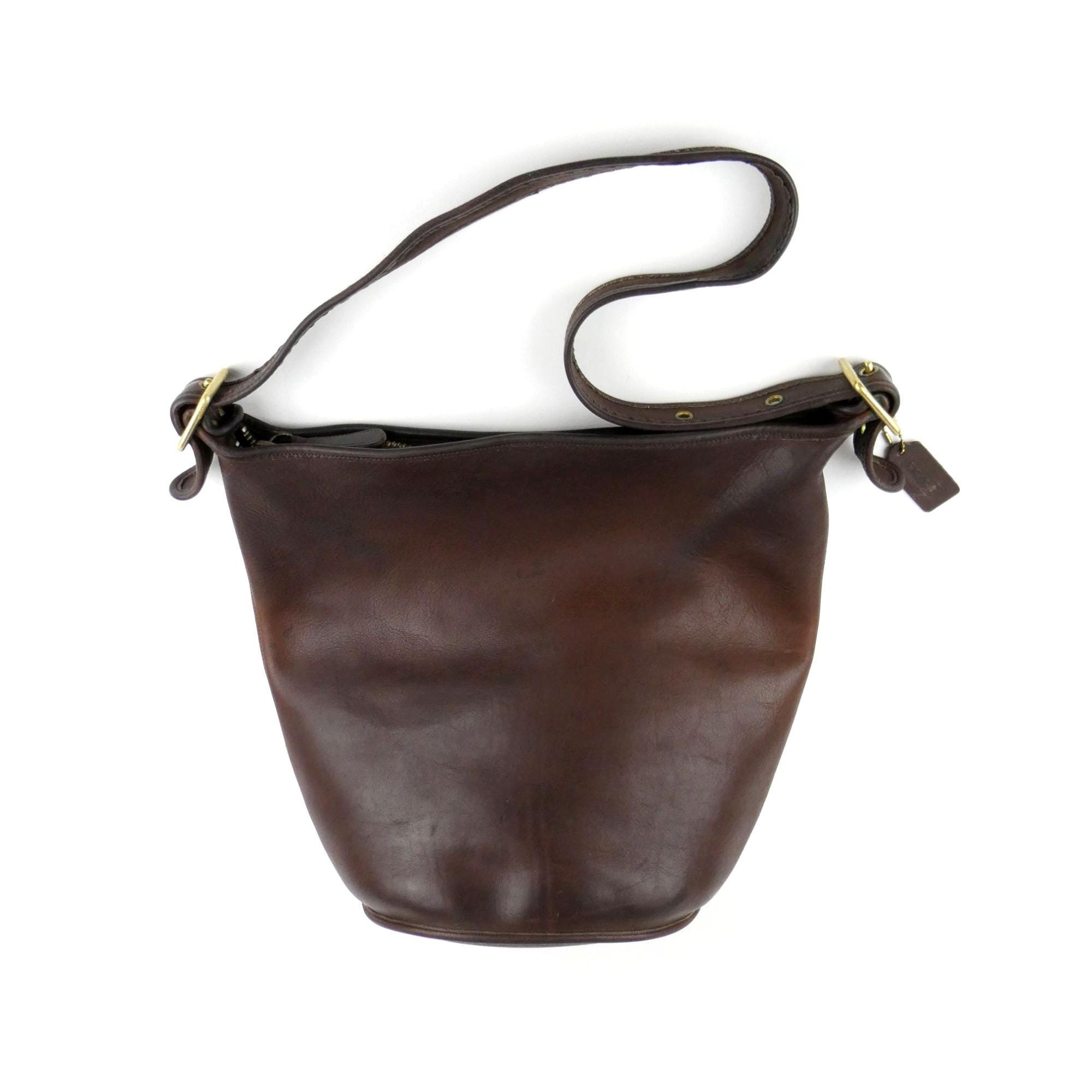 Coach Vintage Brown Leather Shoulder Bucket Bag J4D-9085 - Etsy