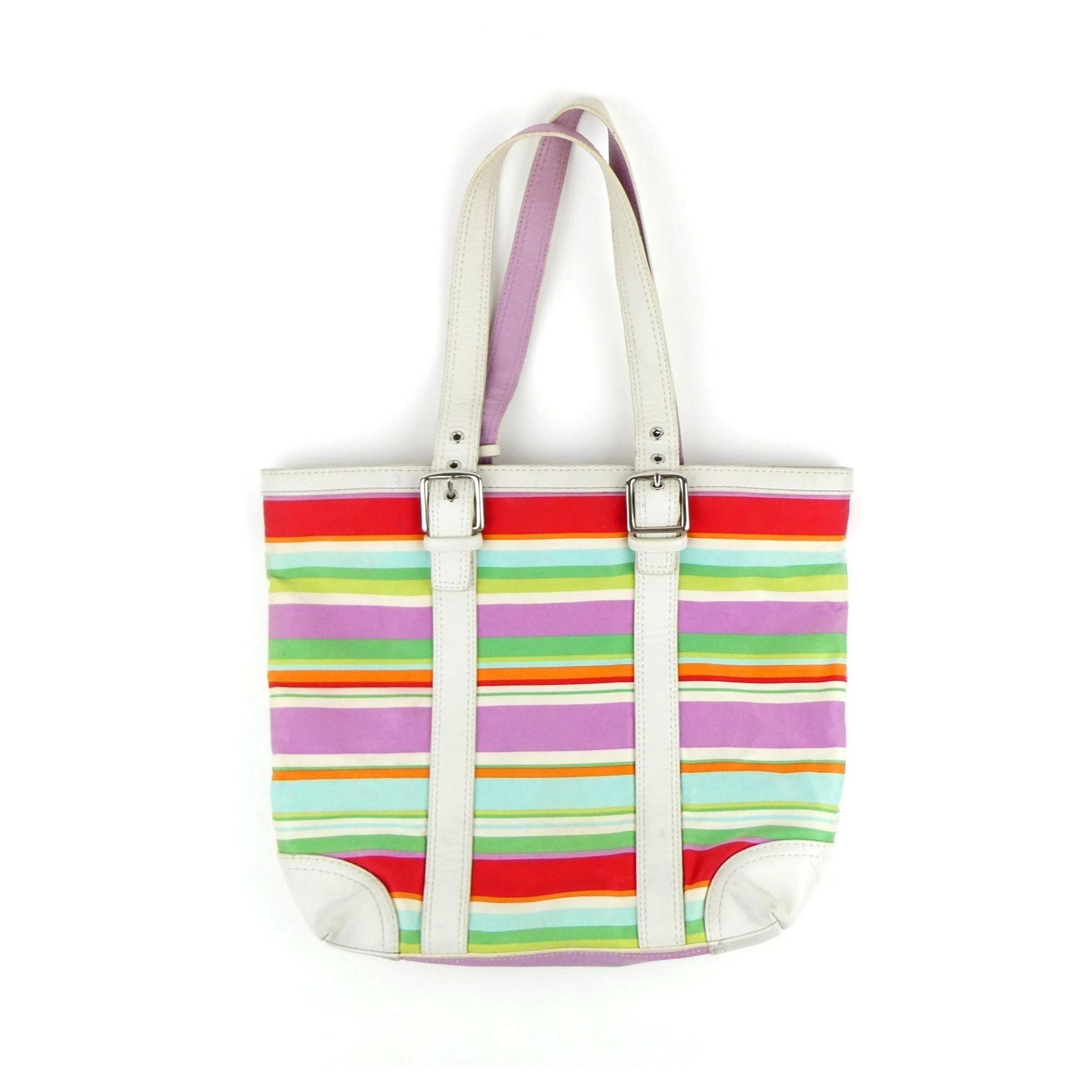 Coach Hampton Multicolor Striped Tote Bag F10705 - Etsy Israel