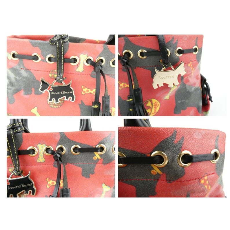 Dooney & Bourke Scottie Dog Red Black Handbag image 8