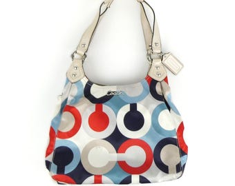 Coach Signature Op Art Hobo Shoulder Bag