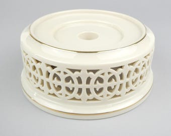 Lenox Ivory 24K Gold Trim Hurricane Lamp Base