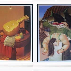 2 x フェルナンド ボテロ アングロ プリント、リトグラフ、アートプリント、お手頃価格のプリント、表現主義アート、すぐに額装できるアート、ウォールアート装飾、ギャラリーウォール