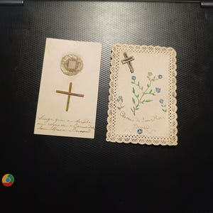 Set di immagine sacra con reliquia di Santa Bernadette, reliquia per capelli e vestiti