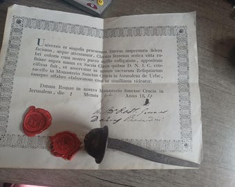 Nail of the cross Jesus christ relic and document
