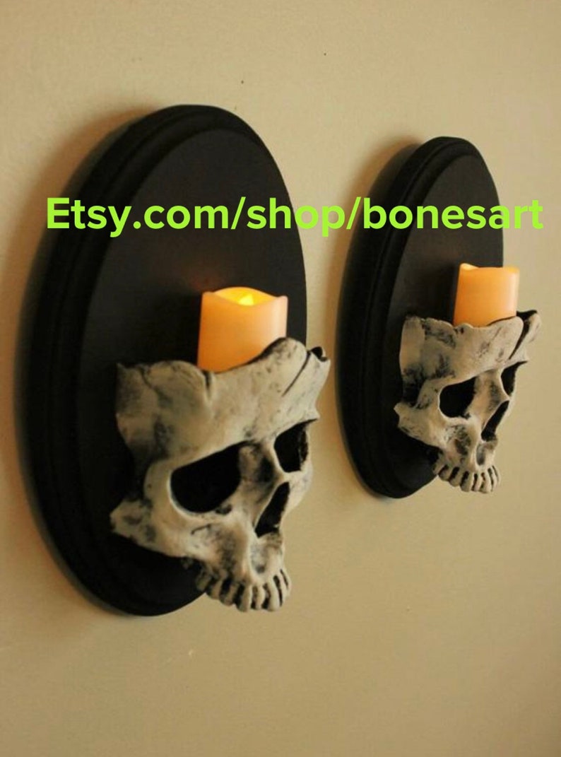 Set of Spooky yet Elegant Skull Sconces image 1