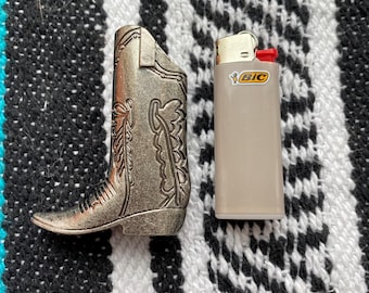 Cowboy Boot Bic Mini Case - Gunmetal Finish or Steel Finish